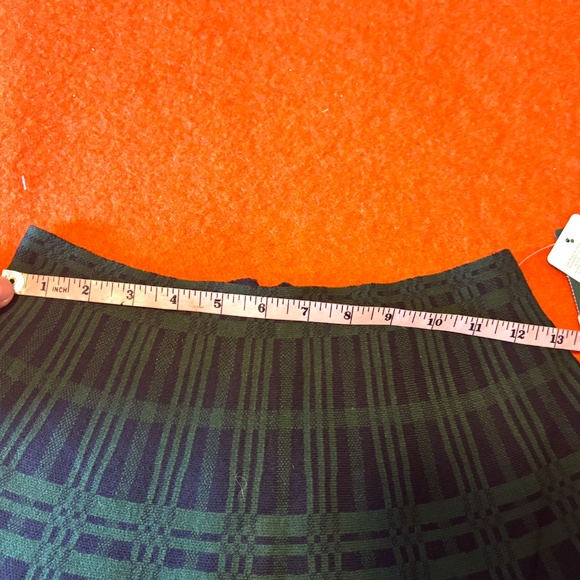 Green and black plaid tartan knit jersey skater skirt NWT - Picture 8 of 12